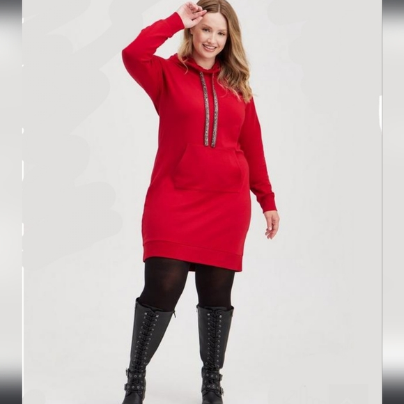 Fleece Hoodie Dress - Picture 2 of 5